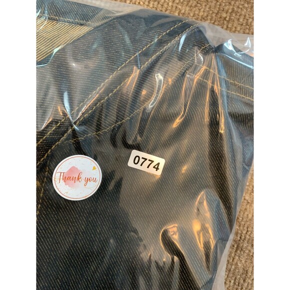 Bachi Exchange B/X Denim Jacket Womens 12 Embroidered Hip Hop Y2K Button Up - Picture 9 of 9